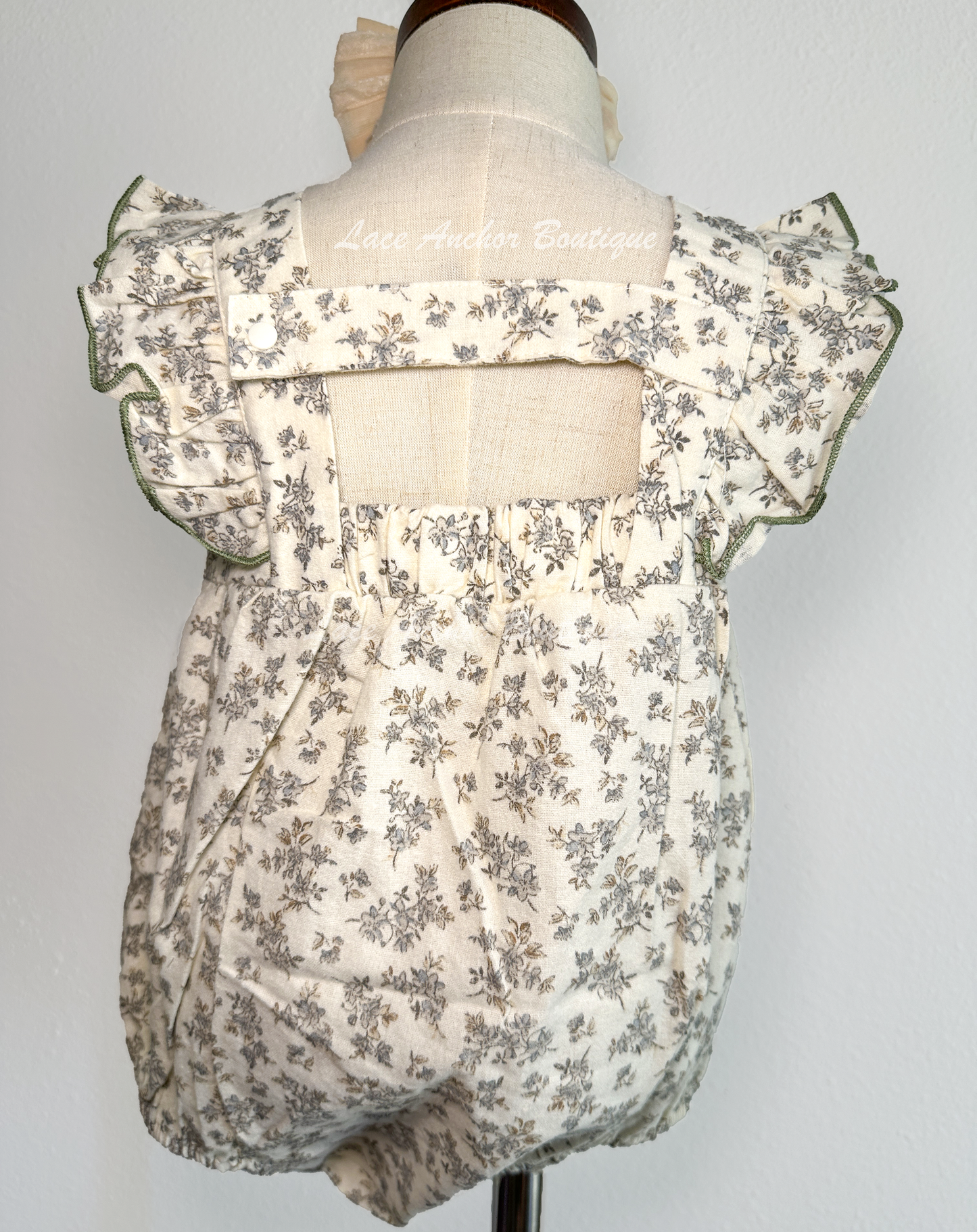 Scarlett Ivory & Olive Floral Romper