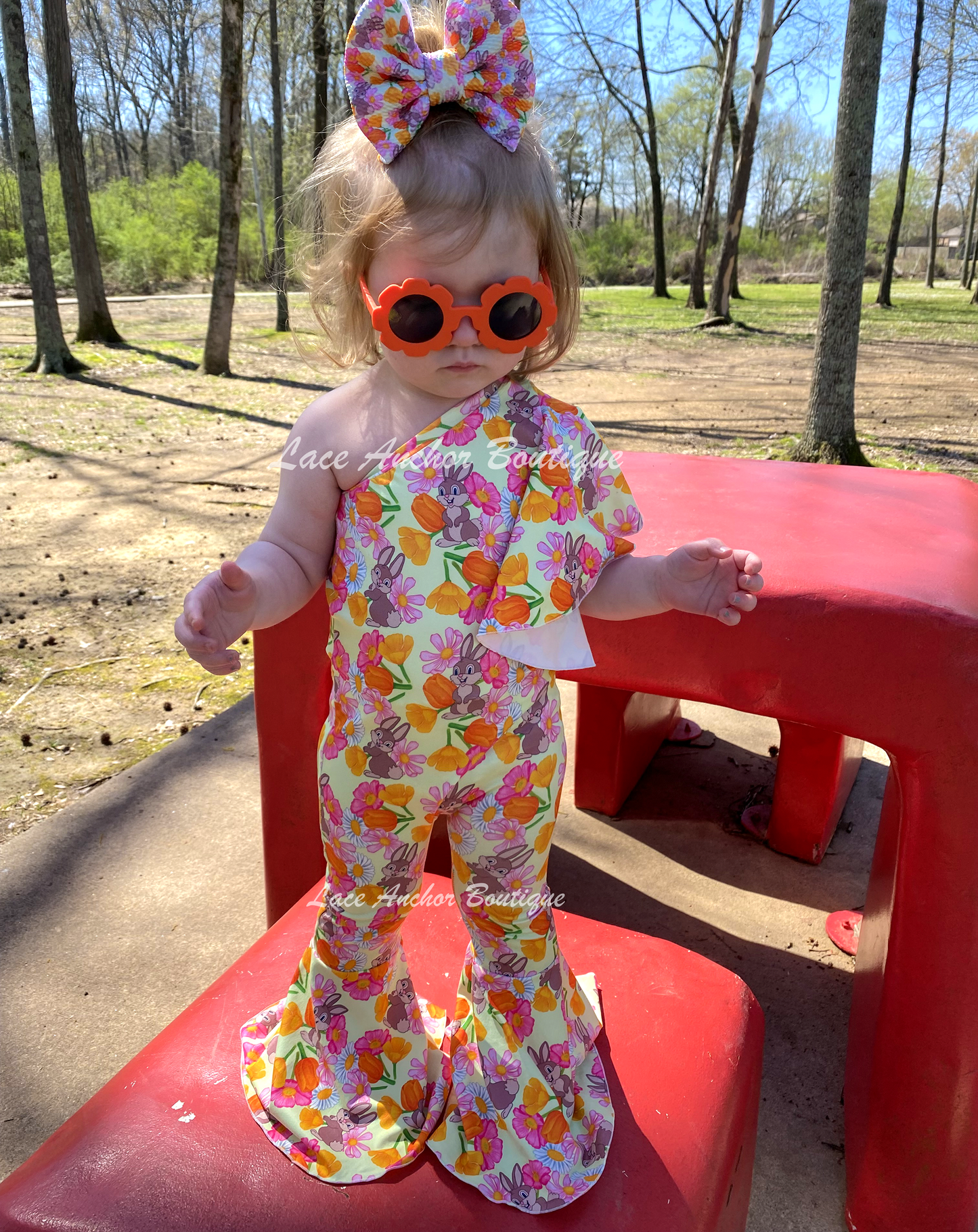 Spring Bunny Print Hair Bow or Wrap