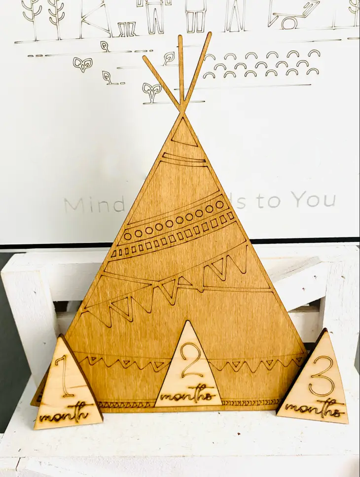 Teepee Tent Wooden Milestones