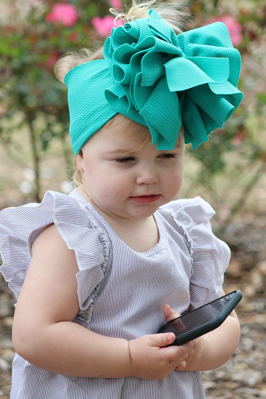 Toddler Mega Bow Wraps - Baby Teal, Hot Pink, or Coral Jumbo Hair Wrap