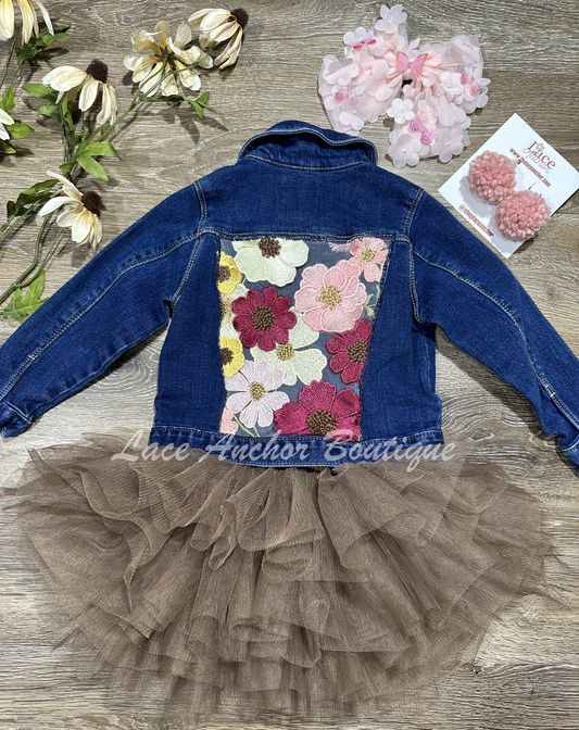 • 2T • Embroidered Floral Denim Jacket