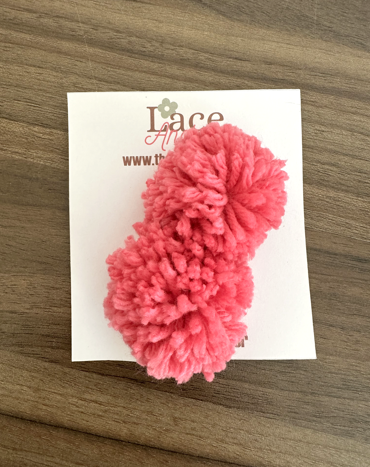 pom pom style girls kids hair clip bows in hot pink