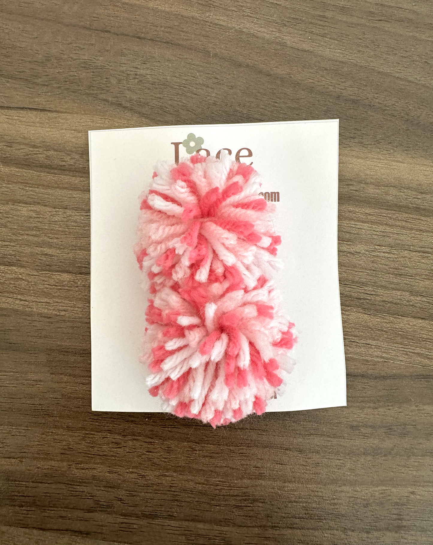 pom pom style girls kids hair clip bows in hot pink and blush pink white