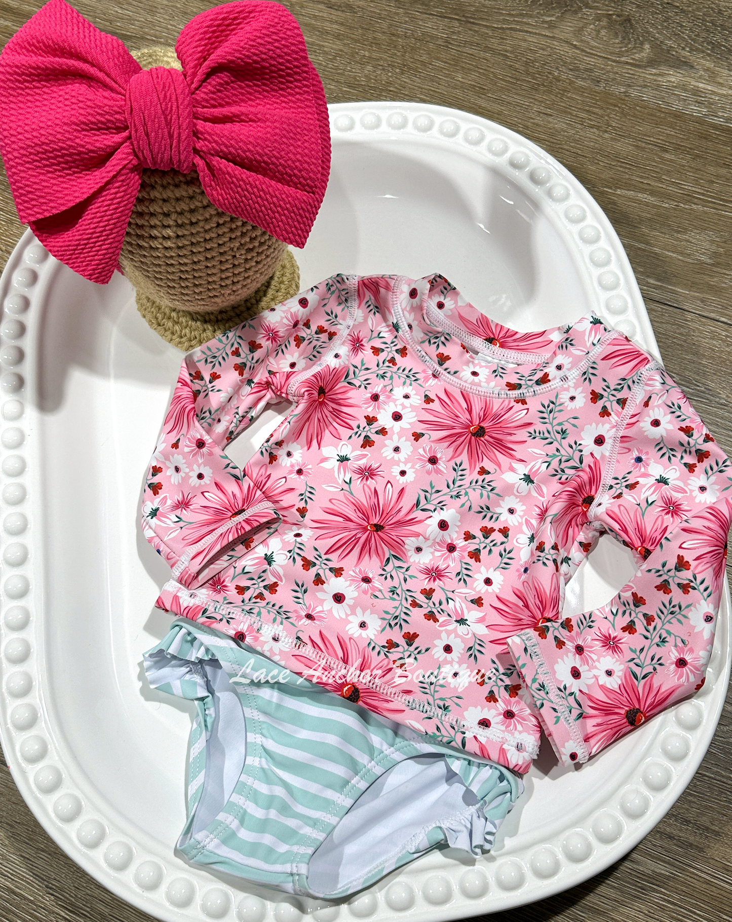 Thrifted | NWT Floral 2PC Swimsuit Set 6-9M