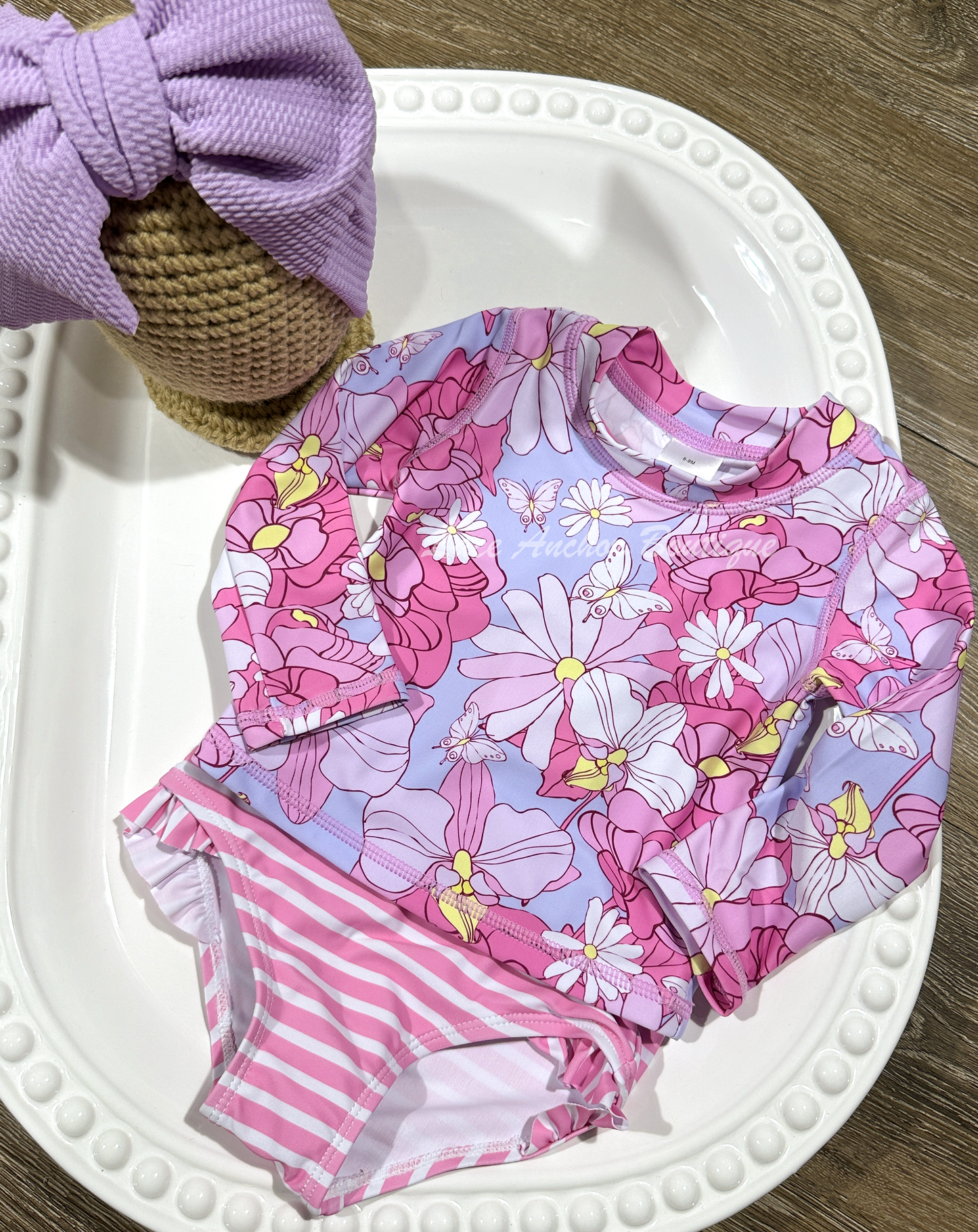 Thrifted | NWT Floral 2PC Swimsuit Set 6-9M