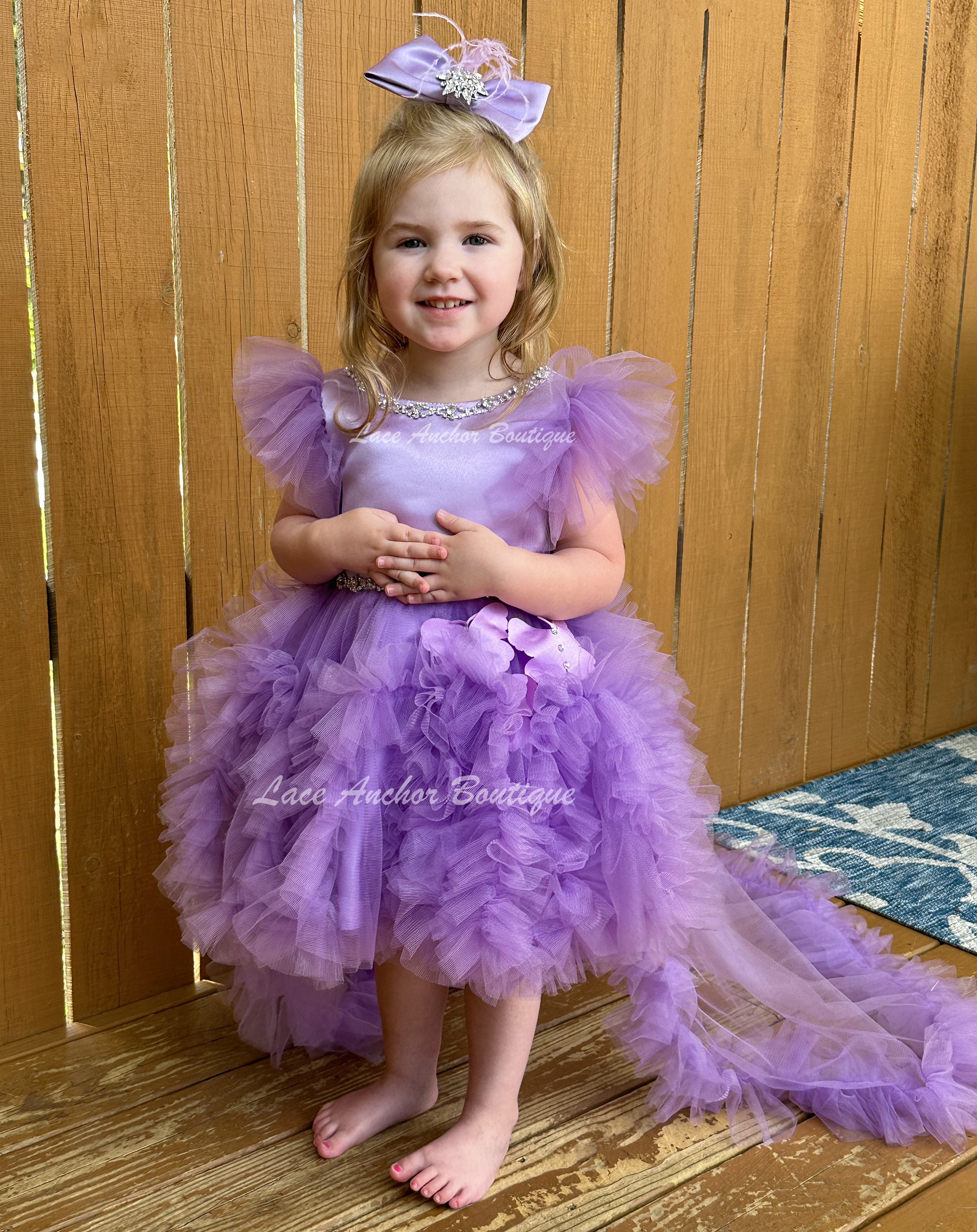 Lennox Lilac Dress with Train The Lace Anchor Lennox Lilac Dress with Train The Lace Anchor