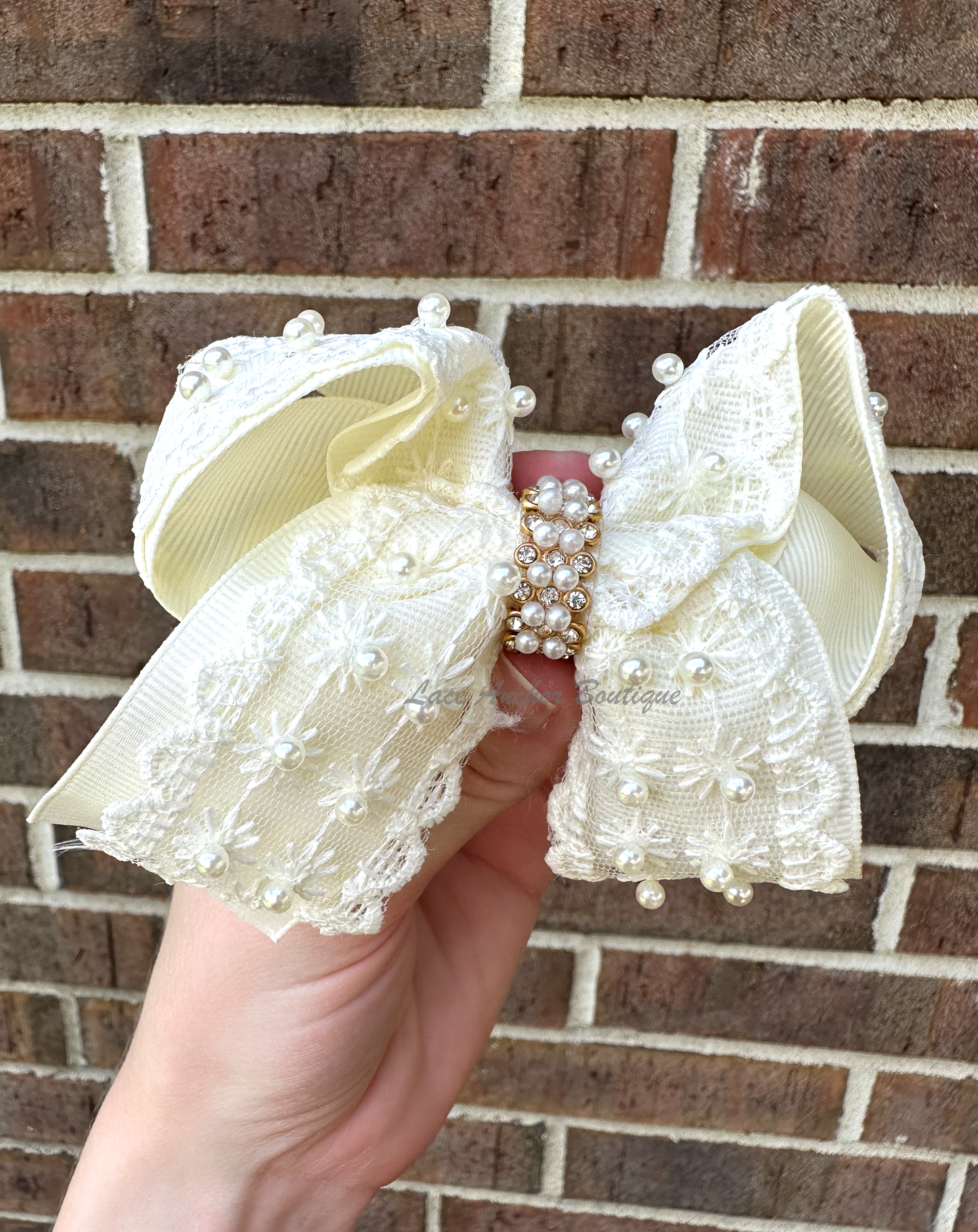 Ivory Lace Ribbon Bows