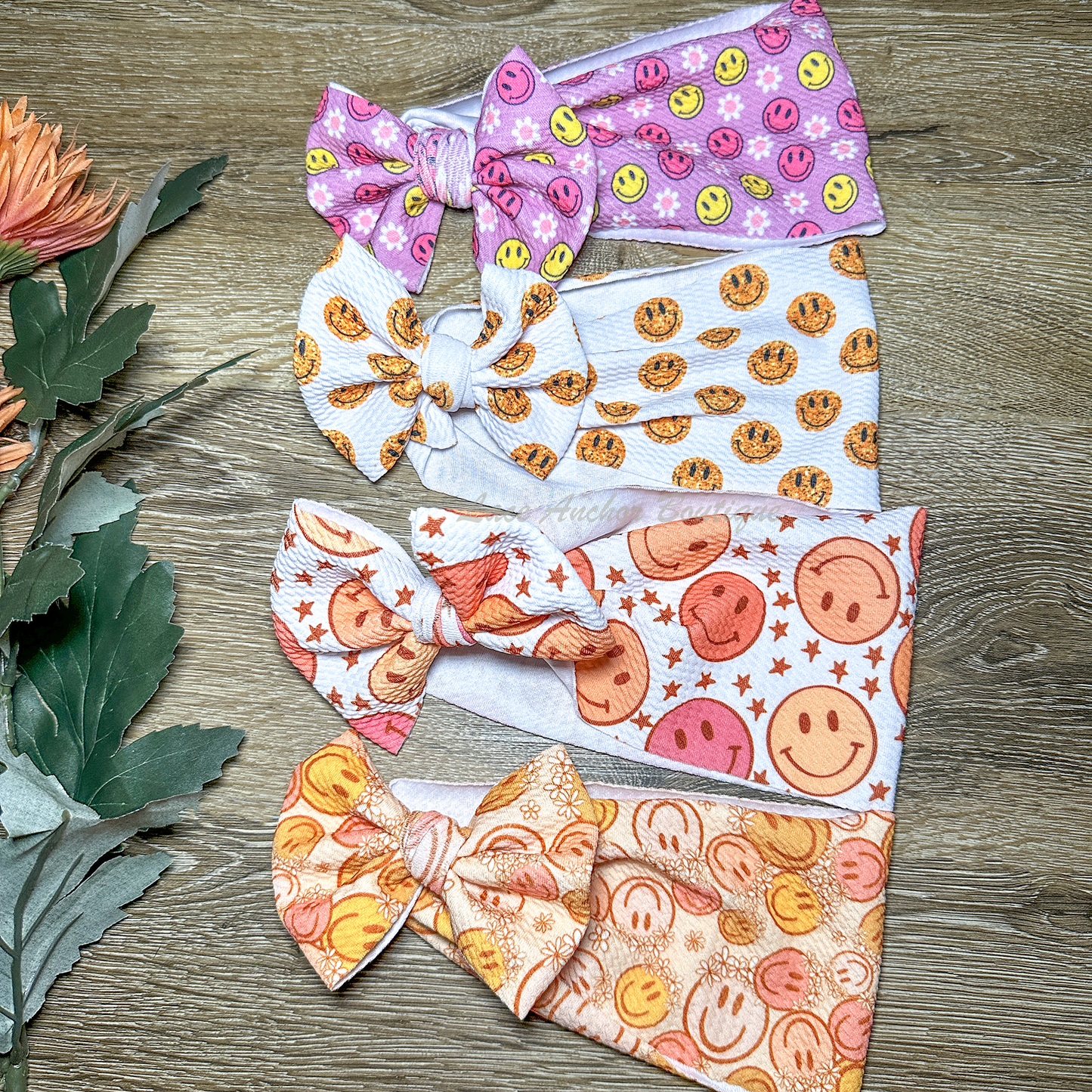 Smiley Print Bow Wraps