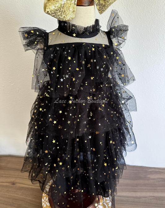 Whitley Black Star Tulle Dress