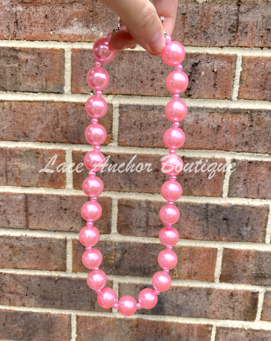 Pink Pearl Bubble Necklaces