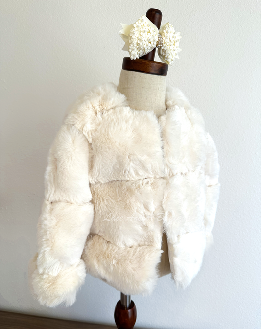 Delaney Ivory Furry Coat