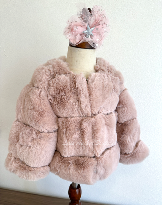 Delaney Mauve Furry Coat