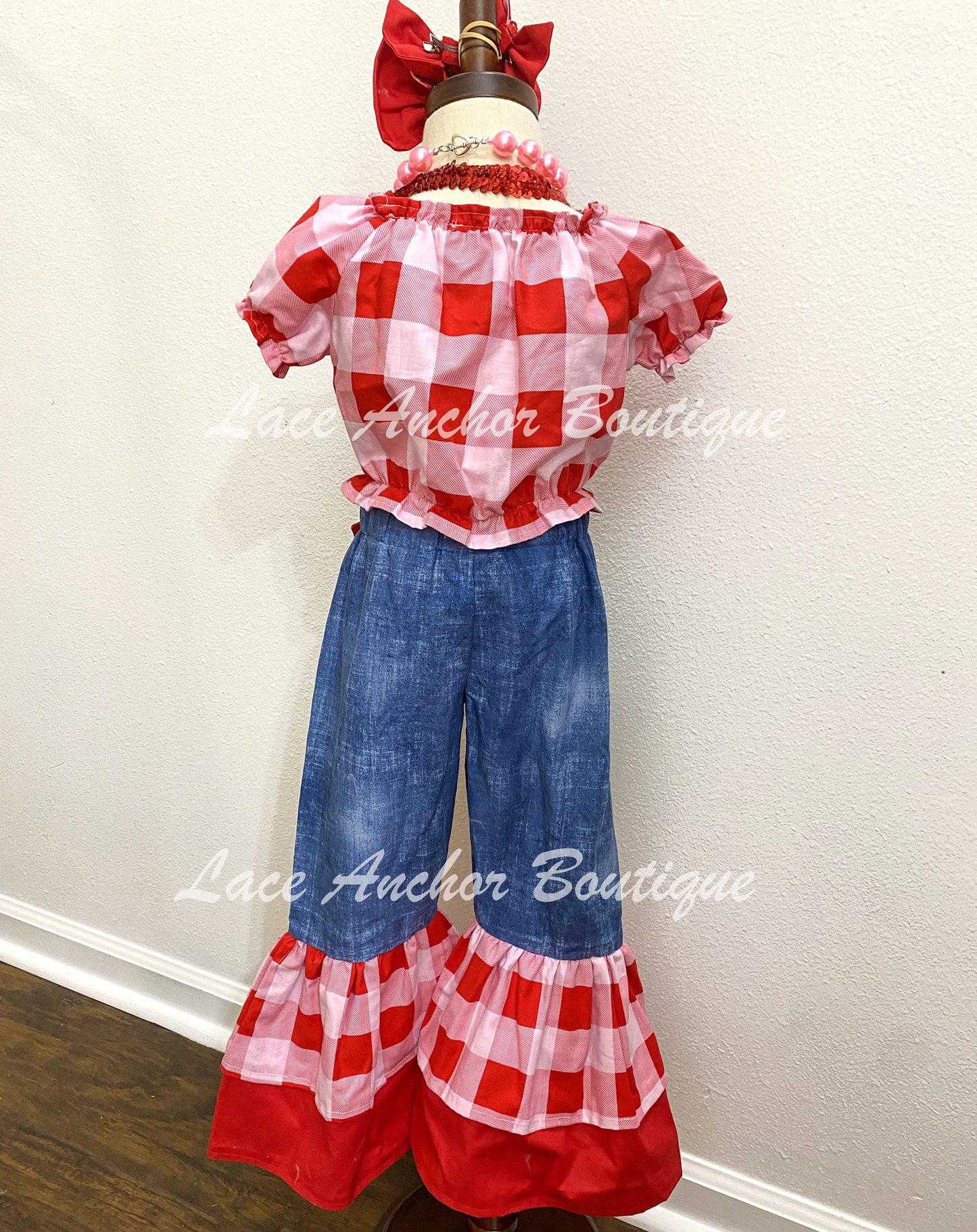 • 3-4T • Red Gingham Set