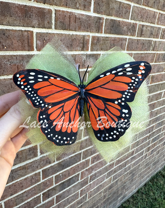 Monarch Butterfly Tulle Bows or Piggies