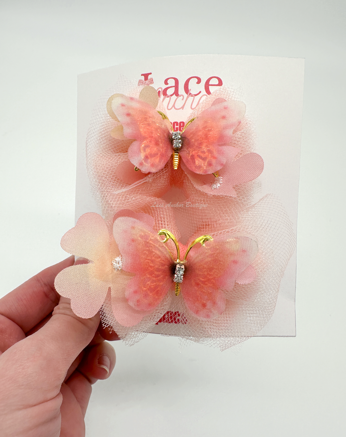 Butterfly Flower Tulle Piggie Bows