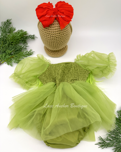 Grinchy Green Romper