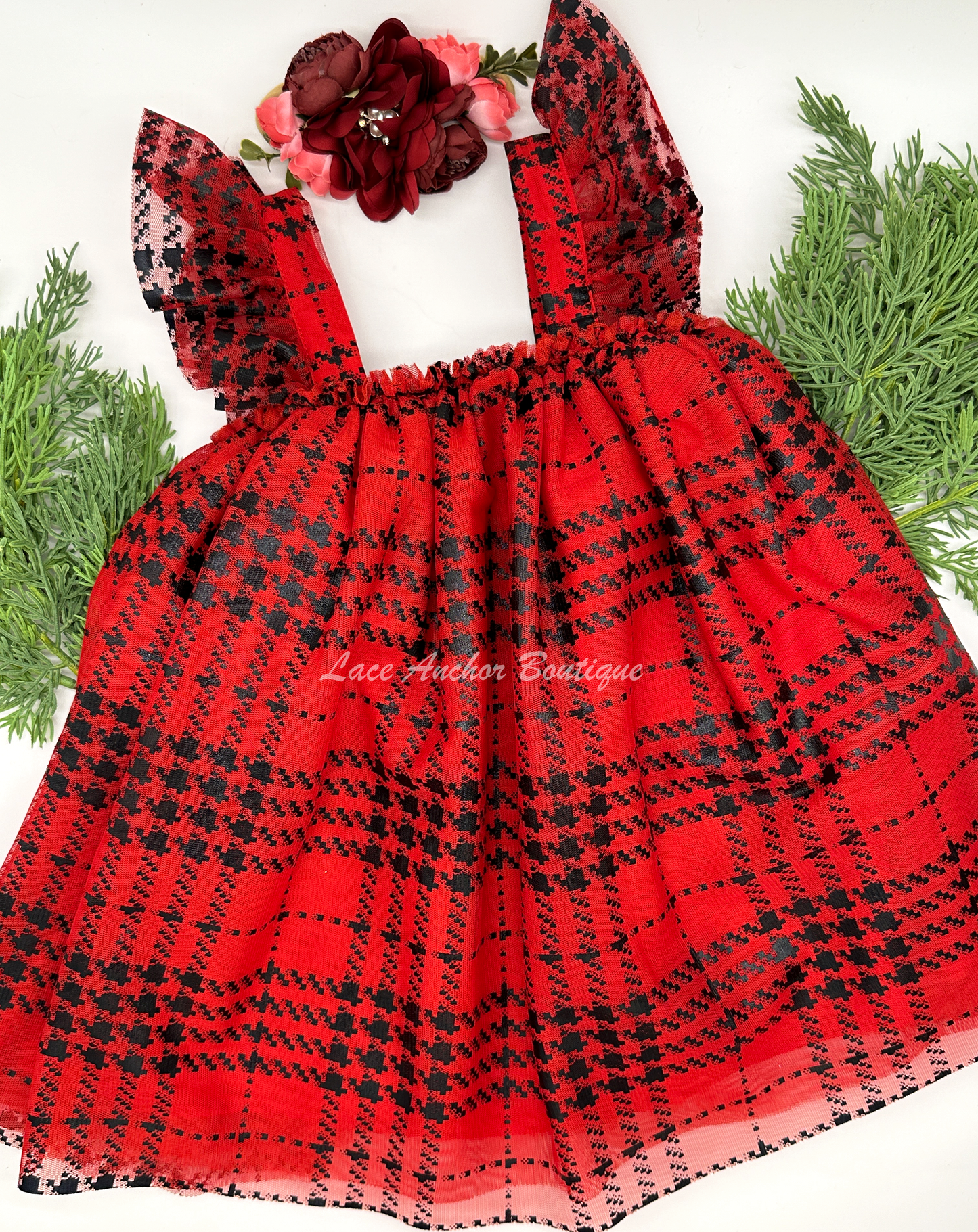 Laken Red Houndstooth Dress