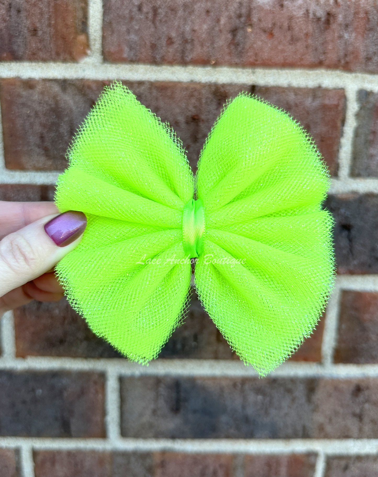 Green Sparkle Tulle Bows & Piggies