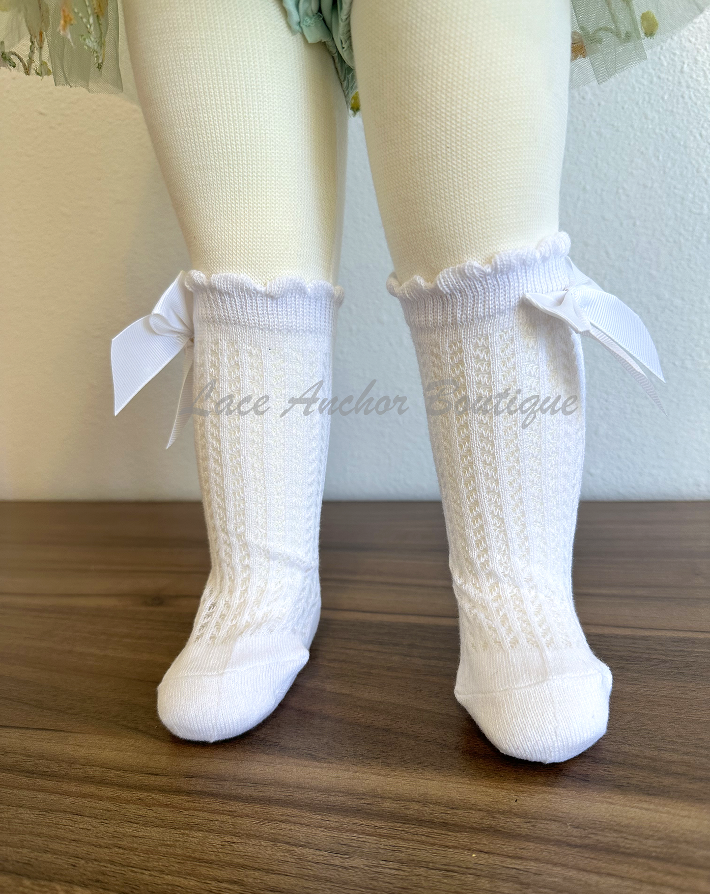 Knit Bow Knee High Socks