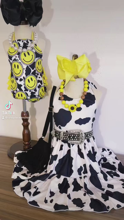Ava Cow and Smiley Romper
