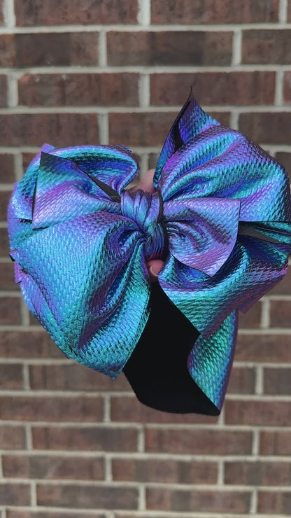 Mega Metallic Blue Bow Wraps