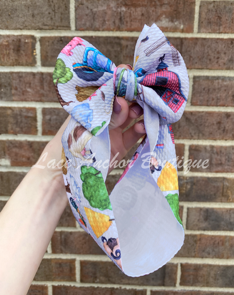 Kids Big Bold Color Bow Head Wraps Childs Solid Hair Bows The Lace