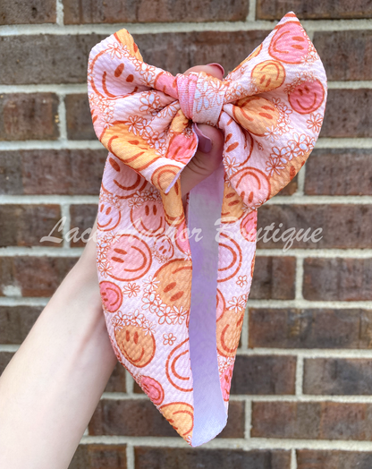 Smiley Print Bow Wraps