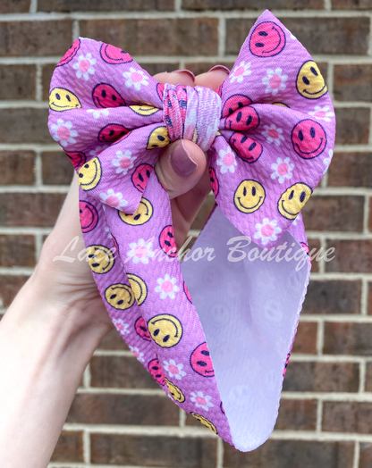 Smiley Print Bow Wraps