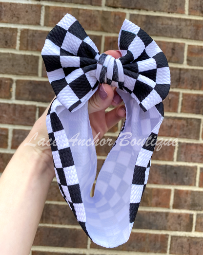 Check Print Bow Wraps