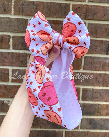 Smiley Print Bow Wraps