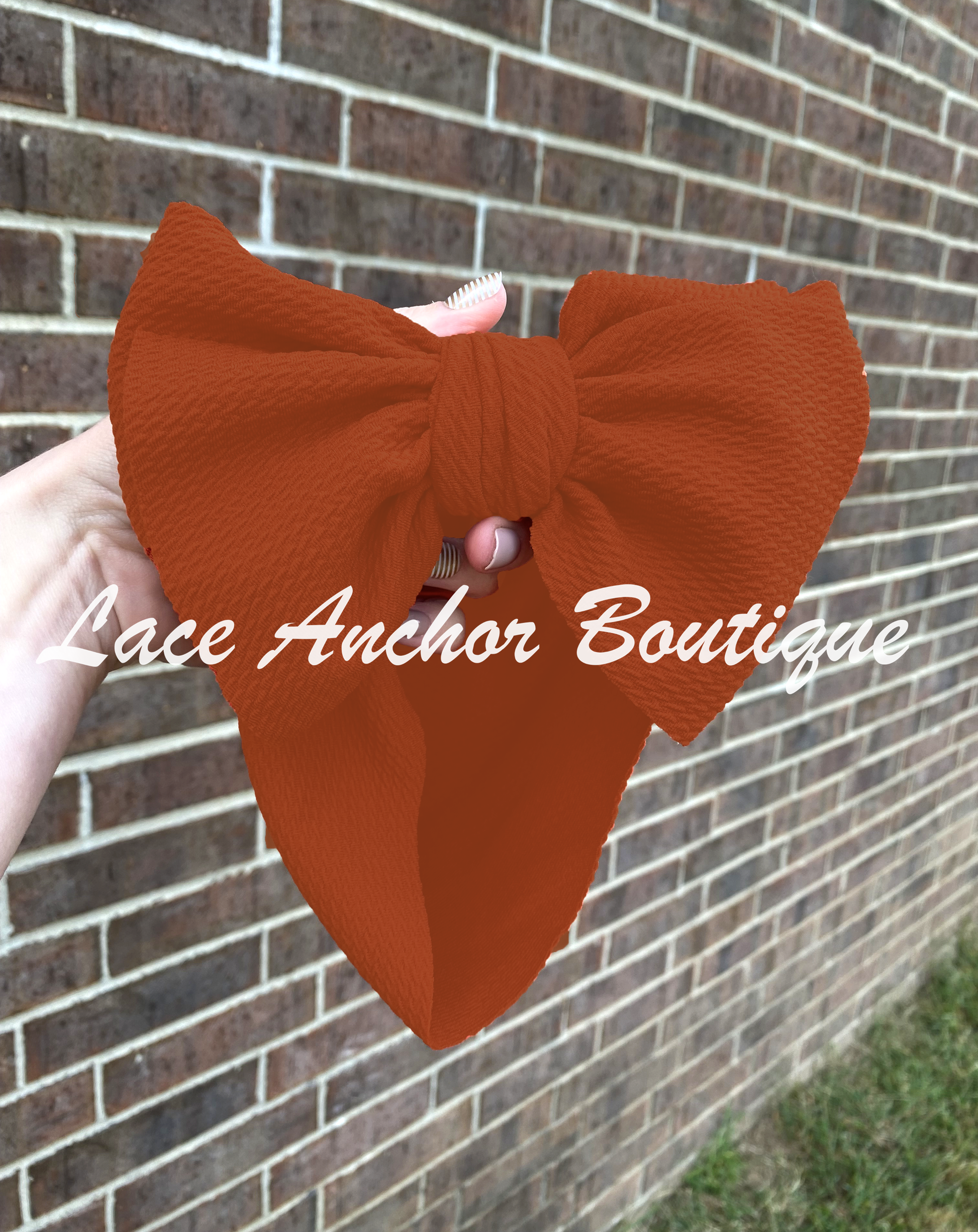 baby toddler terracotta rust color big headwrap bow - headwrap hair band bow