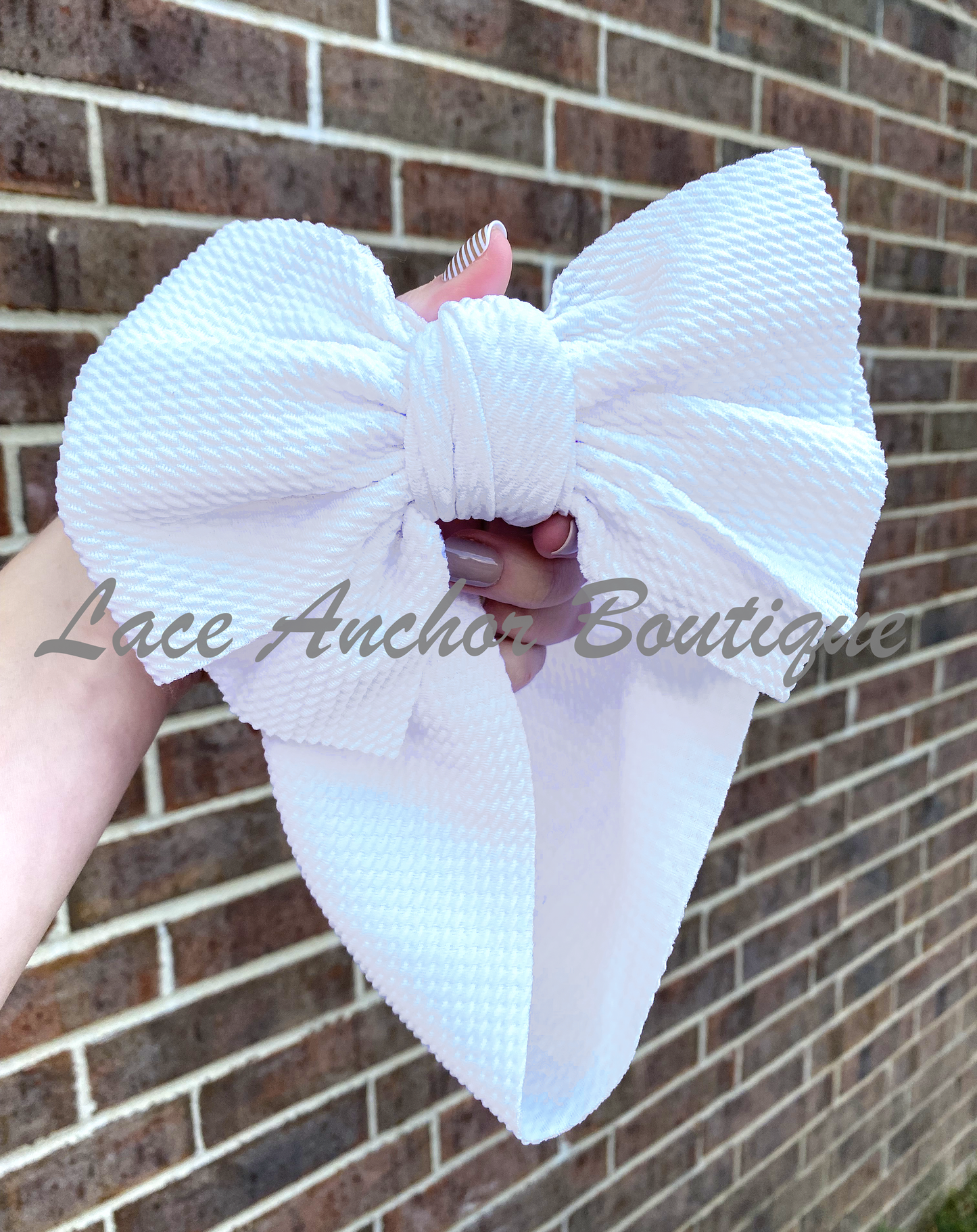 baby toddler white color big headwrap bow - headwrap hair band bow