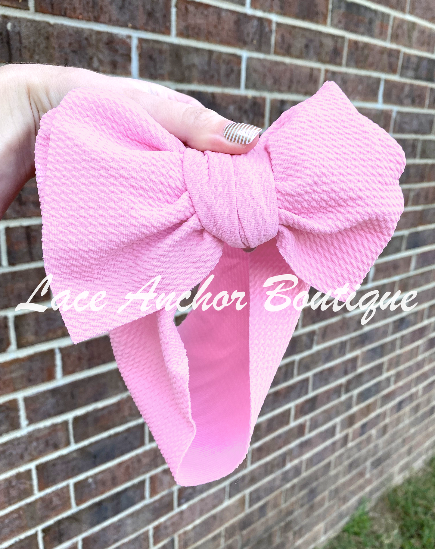 baby toddler light pink color big headwrap bow - headwrap hair band bow