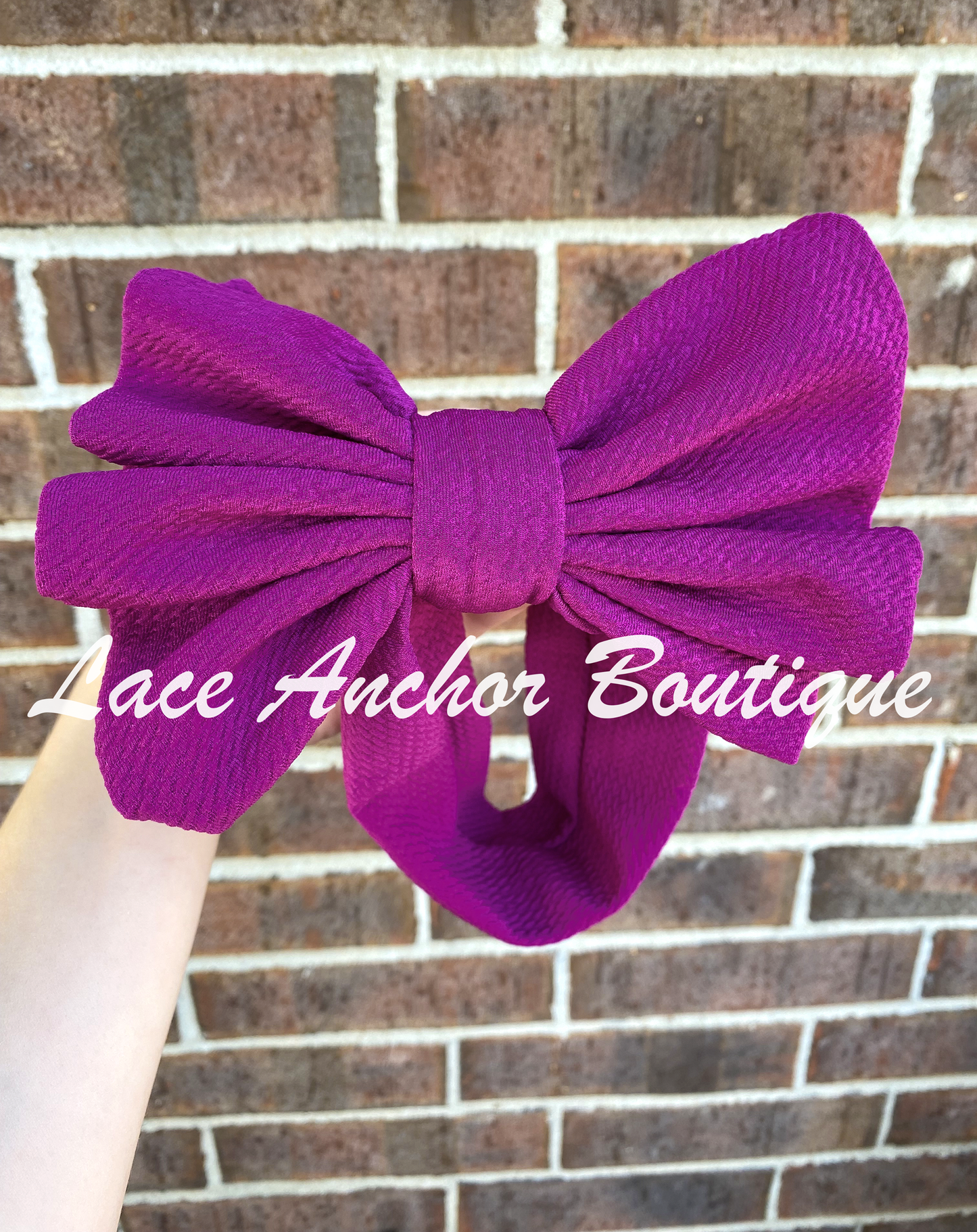bright purple big baby headwrap bow