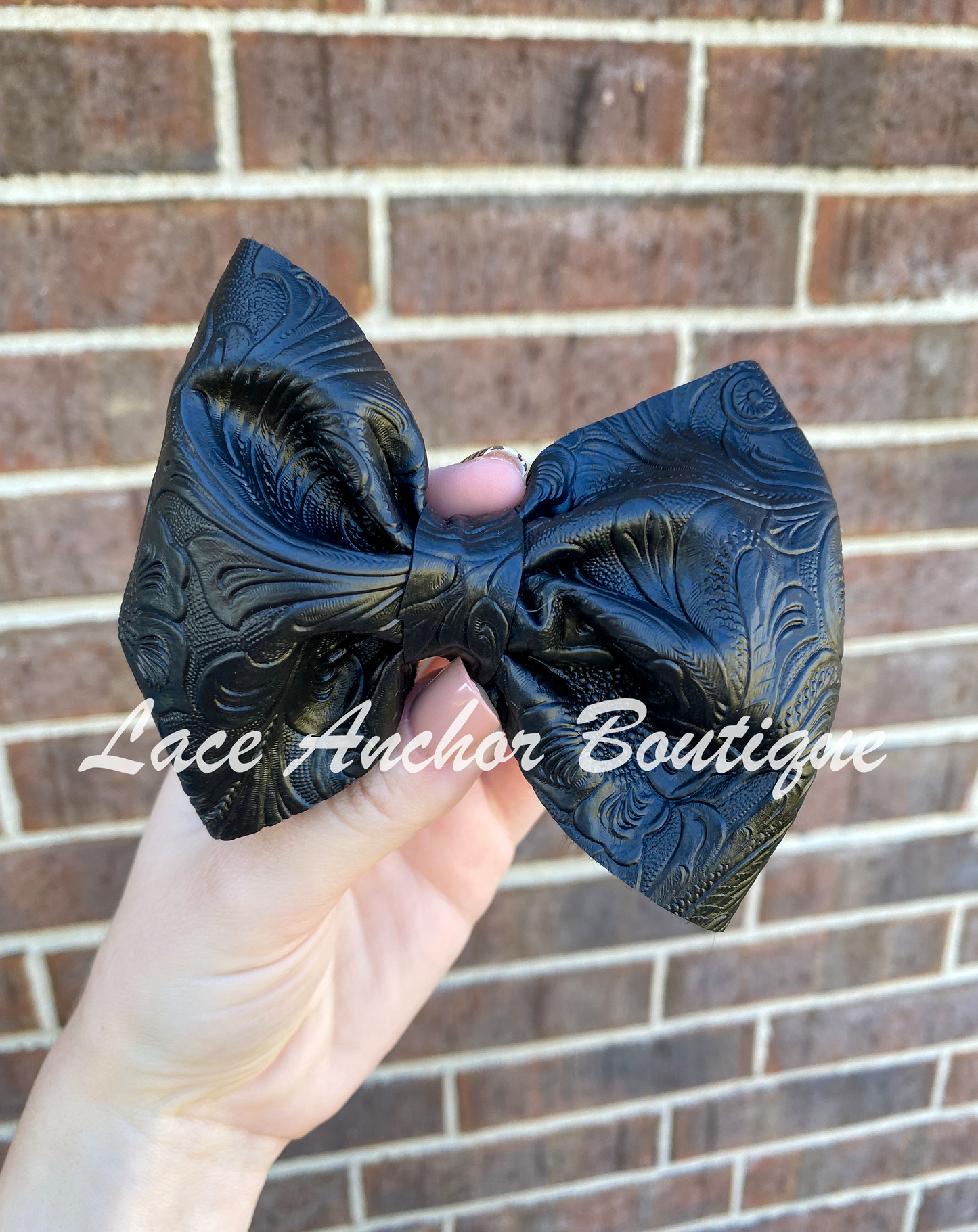 Faux Cowhide and Leather Hair Bows