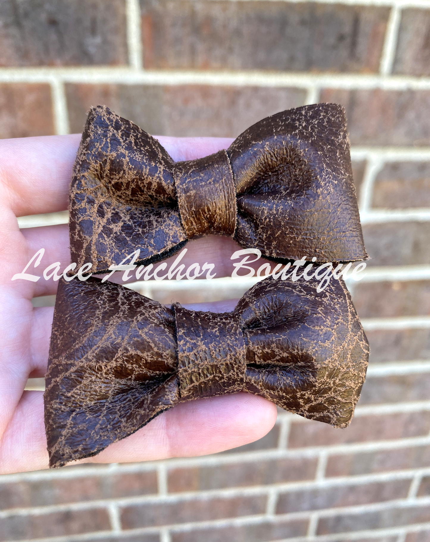 Faux Cowhide and Leather Hair Bows
