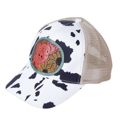Cow Printed Leather Caps