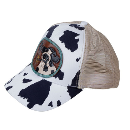Cow Printed Leather Caps